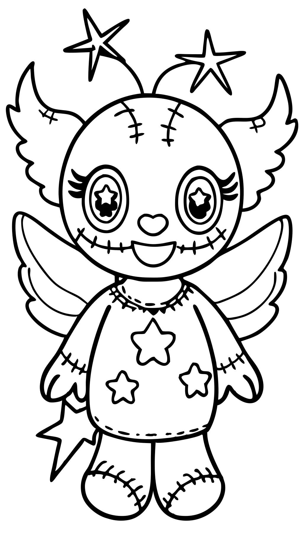 Ángel de las páginas para colorear de Stitch